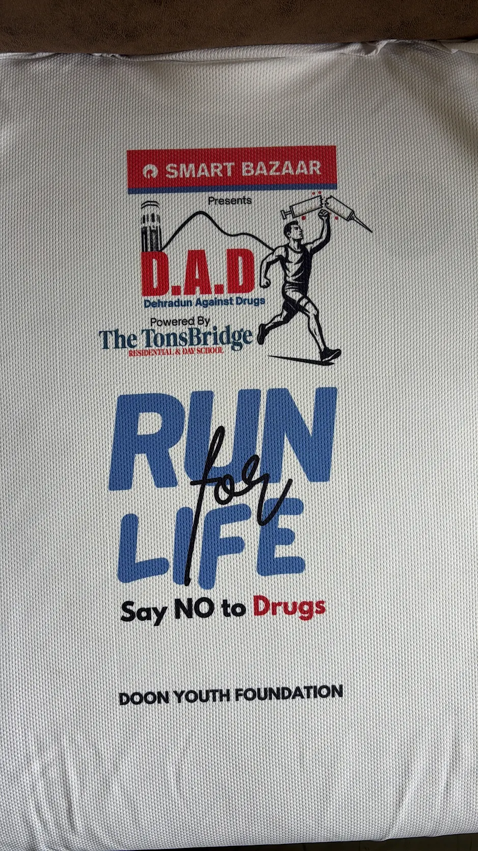 D.A.D Run for Life t-shirt close-up, full sublimation print by Vastraa Clothing Dehradun