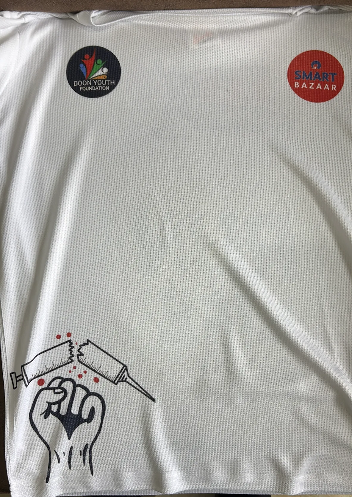 D.A.D event t-shirt back with DTF printed logos – Doon Youth Foundation & Smart Bazaar, custom printing Dehradun